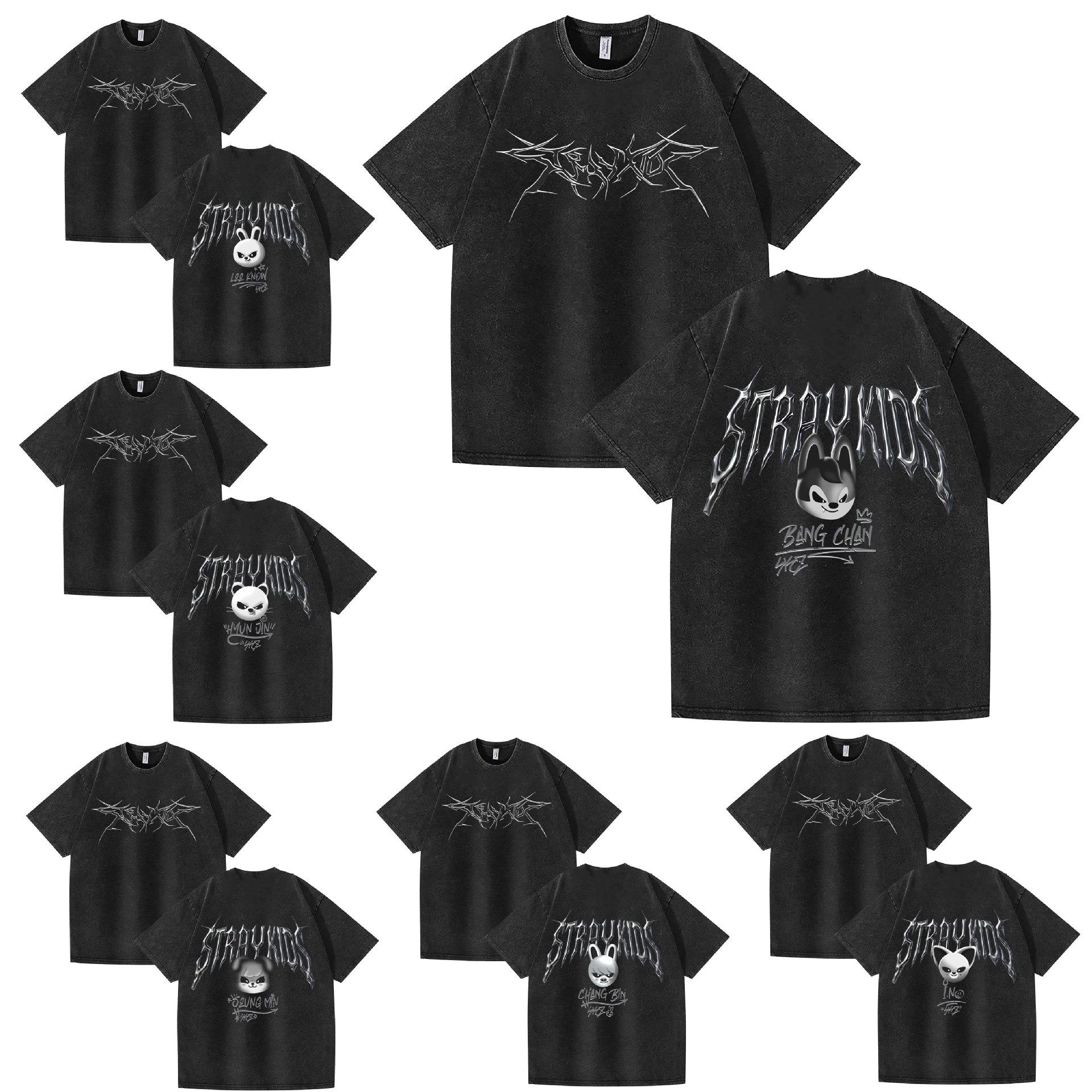 亚马逊stray kids演唱会独立站 Evil Skzoo 组合周边印花夏季短袖