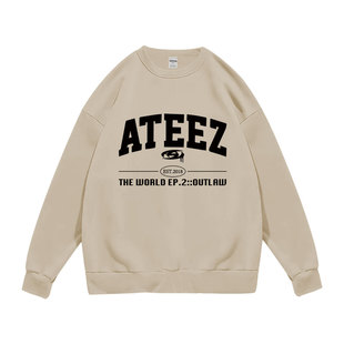 EST.2018 文艺港风圆领长袖 the 舞台打歌服 外套t world同款 ATEEZ