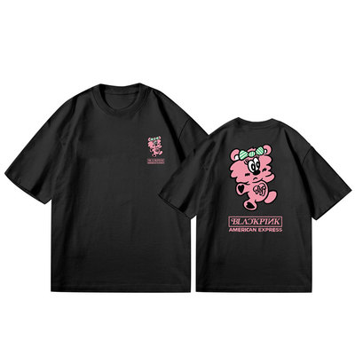 blink粉墨七周年演唱会吉祥物小熊logo应援T恤趣味打歌短袖打底衫
