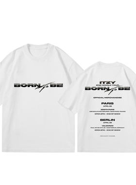 ITZY2ND海报logo印花T恤衫BORN to be时尚学生圆领夏短袖 Lia