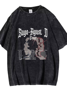 防弹少年团suga海报solo应援男粉丝上衣 专辑个性打歌服欧美水洗T