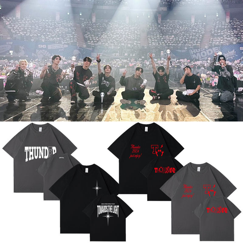 ATEEZ2024世巡演唱会周边同款短袖T体恤纯棉宽松落肩印花打底衣服图片