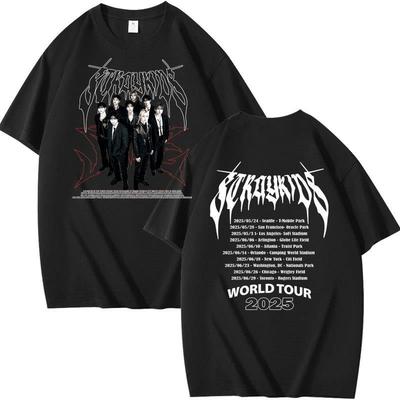 Stray Kids Dominate演唱会周边组合周边印花夏季短袖T恤纯棉宽松