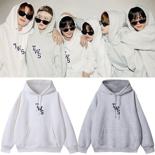 TWS2025演唱会周边同款卫衣字母印花套头帽衫薄款加绒tws衣服男女