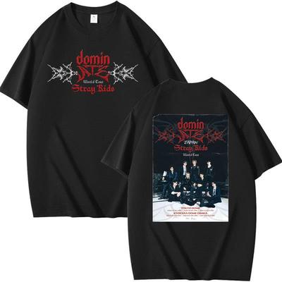 Stray Kids Dominate skzoo周边组合周边印花夏季短袖T恤纯棉宽松