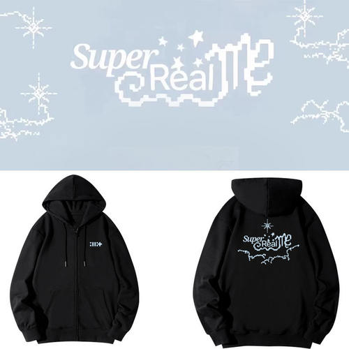 ILLIT演唱会SuperRealMe同款春秋加绒拉链外套连帽开衫卫衣服