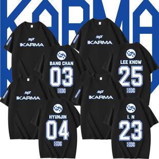 短袖 独立站Stray 回归周边组合周边印花夏季 skz T恤纯棉宽松 Kids