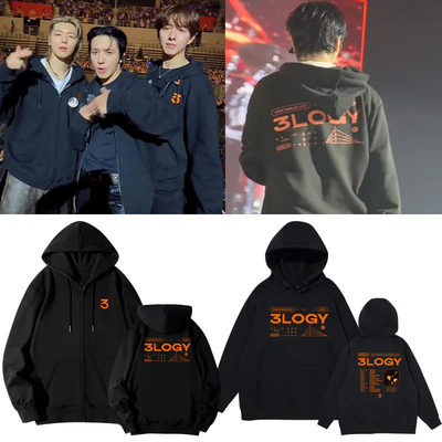 CNBLUE2026巡回演唱会3LOGY同款春秋宽松连帽开衫卫衣拉链外套
