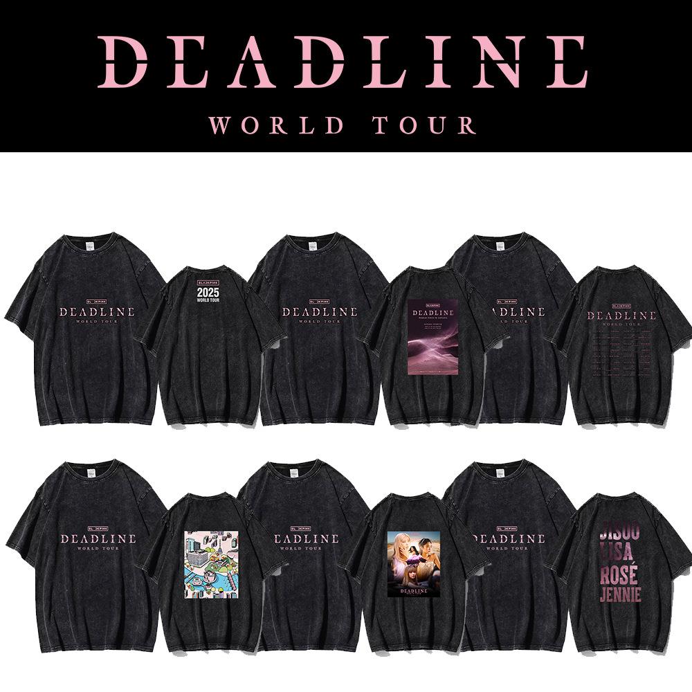 粉墨blink回归DEADLINE WORLD TOUR水洗T恤logo双面印花打歌上衣t