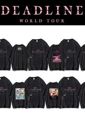 粉墨blink回归DEADLINE WORLD TOUR水洗T恤logo双面印花打歌上衣t
