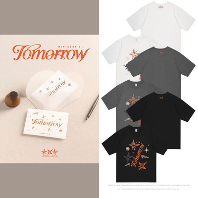 TXT2024专辑TOMORROW周边应援同款衣服印花纯棉短袖T恤男女装春夏