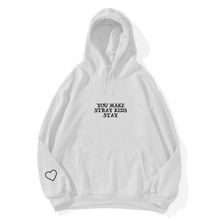 stray kids文字设计简约文艺连帽衫 手臂爱心印花外套衣服 徐彰彬
