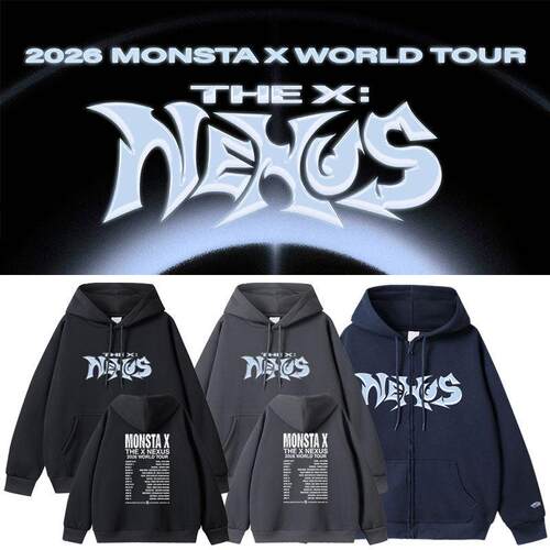 MonstaX2026世巡演唱会THExNEXUS周边同款卫衣服拉链连帽开衫外套