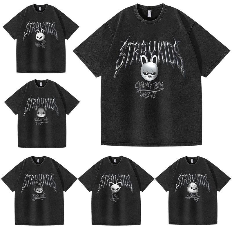 亚马逊stray kids演唱会独立站 Evil Skzoo 组合周边印花夏季短袖