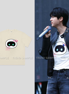 BTS金硕珍演唱会RUNSEOKJIN周边同款短袖t恤男女宽松印花短袖上衣