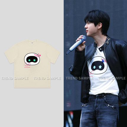 BTS金硕珍演唱会RUNSEOKJIN周边同款短袖t恤男女宽松印花短袖上衣