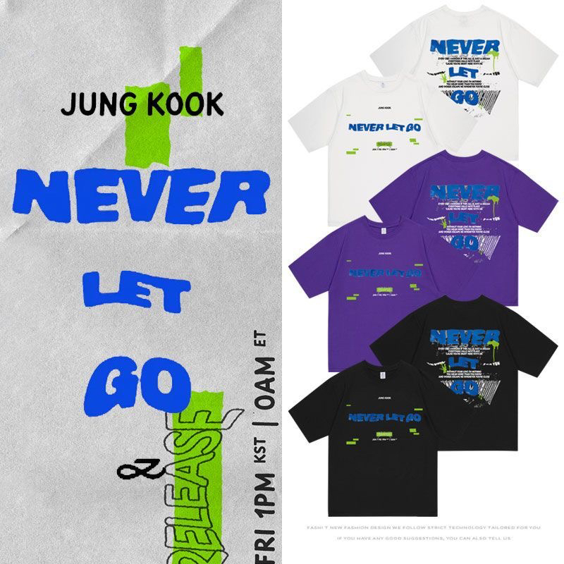 防弹少年团田柾国单曲专辑JUNGKOOK Never Let Go周边同款短袖T恤