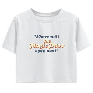 防弹少年团dynamite短款T恤 卡通人物印花 跨境潮流韩版露脐上衣