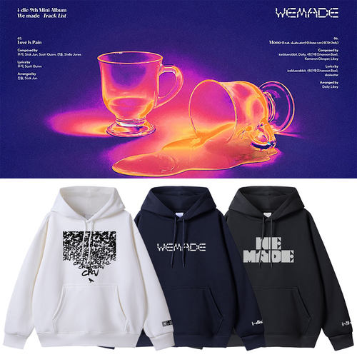 IDLE专辑WeMade周边自制衣服同款卫衣套头连帽衫薄款加绒秋冬男女