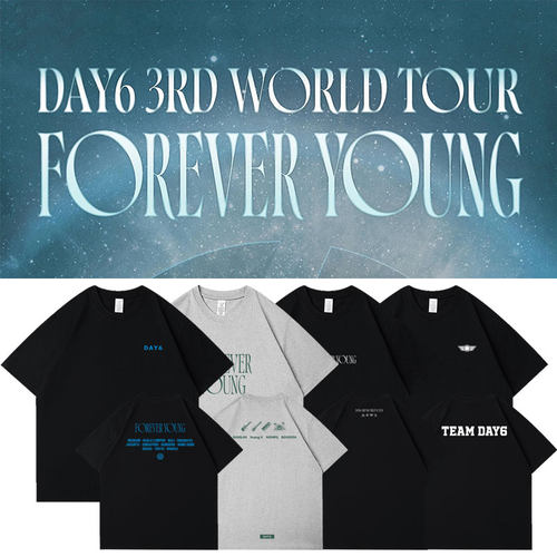 DAY6世巡演唱会FOREVER YOUNG周边同款衣服纯棉宽松印花短袖T体恤