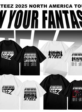 ATEEZ专辑NORT AMERICA TOUR双面印花T恤巡回演唱会应援上衣短袖t