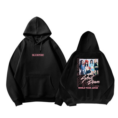 blink粉墨正规二辑shut down同款连帽衫 jisoo lisa 长袖卫衣
