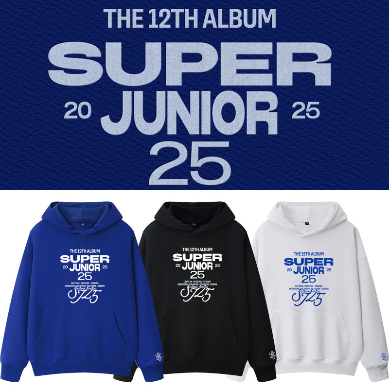 Super Junior25演唱会专辑同款春秋加绒宽松外套连帽衫套头卫衣服