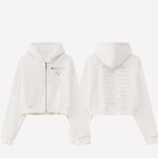 BLACKPINK2025演唱会周边衣服lisa同款短款卫衣拉链连帽开衫外套