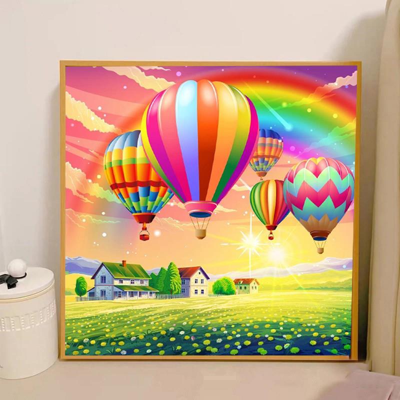 高级感钻石画2025新款田园气球风景手工点贴钻十字绣客厅卧室满钻