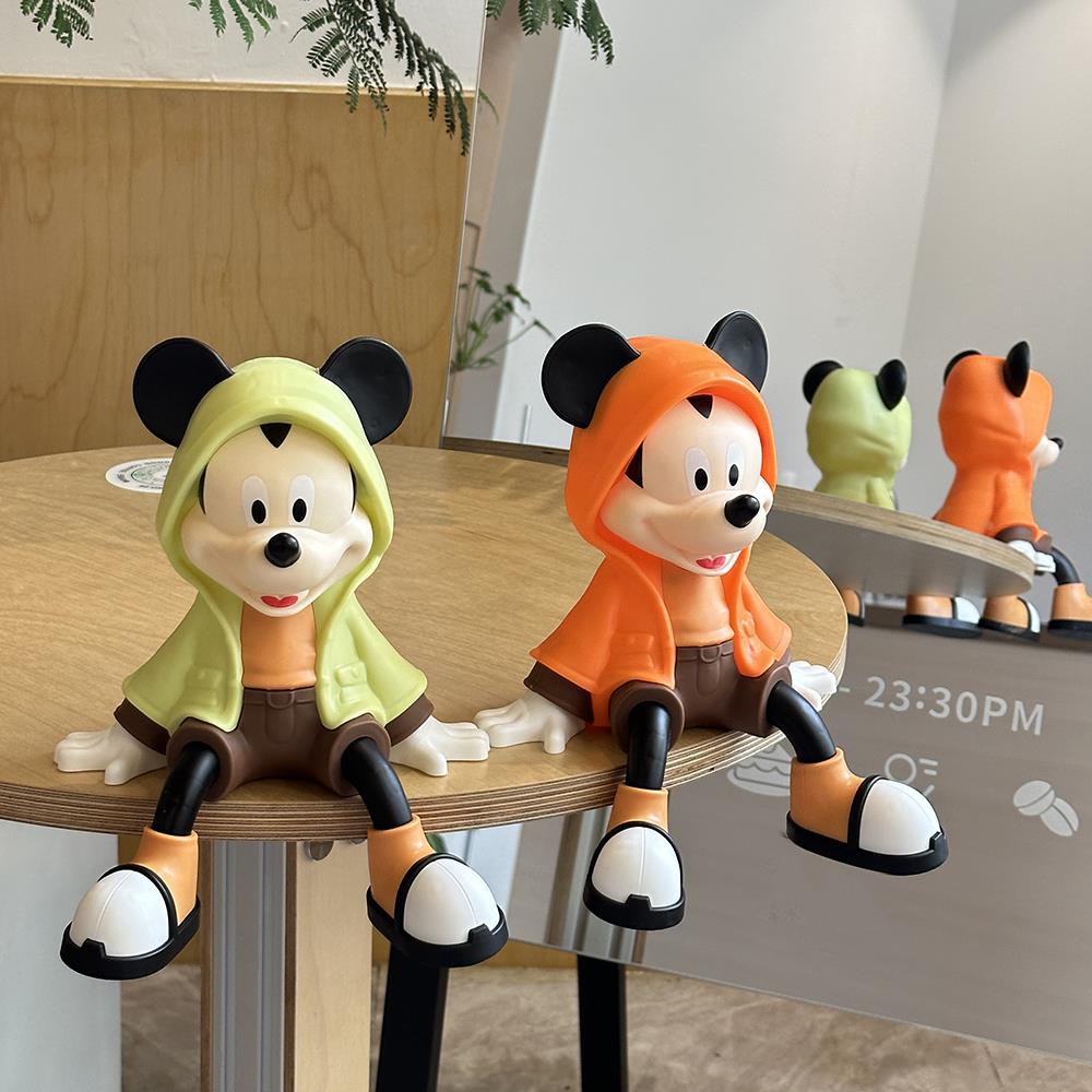 风衣米奇坐姿摆件客厅电视柜装饰入户玄关酒柜高级感小众手办轻奢