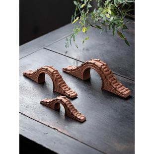 中式陶瓷小桥拱桥古桥模型假山流水微景观盆景装饰品鱼缸造景摆件