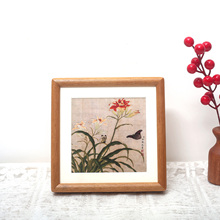 黑胡桃实木榫卯相框正方形书法照片装裱画框圆角弹珠创意桌面摆台