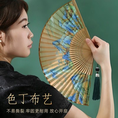 素娘古风扇子折扇女款夏天结实耐用随身小巧便携折叠小扇子舞蹈扇