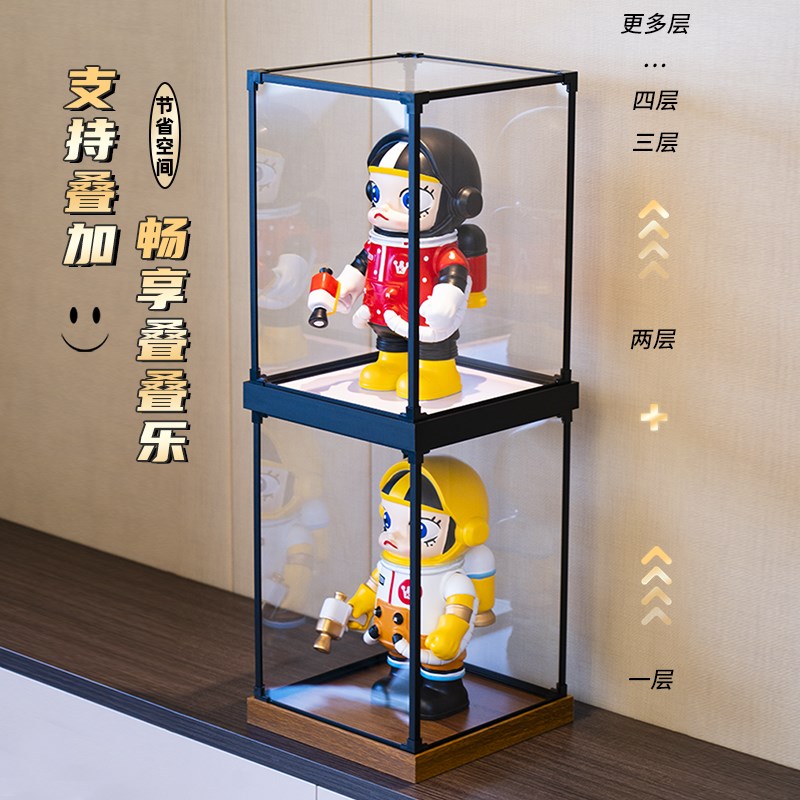 亚克力透明展示盒积木适用高达防尘罩车模型展柜手办合金框收纳盒