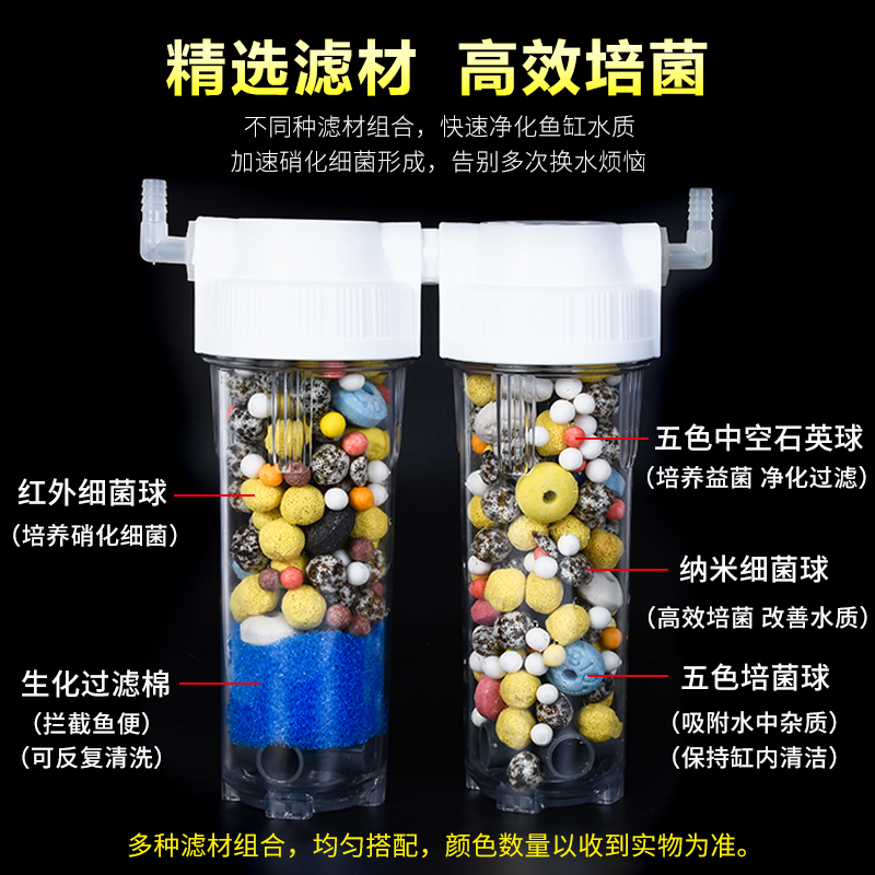 鱼缸过滤桶外置过滤器盒乌龟缸前置壁挂式小型静音水循环过滤系统