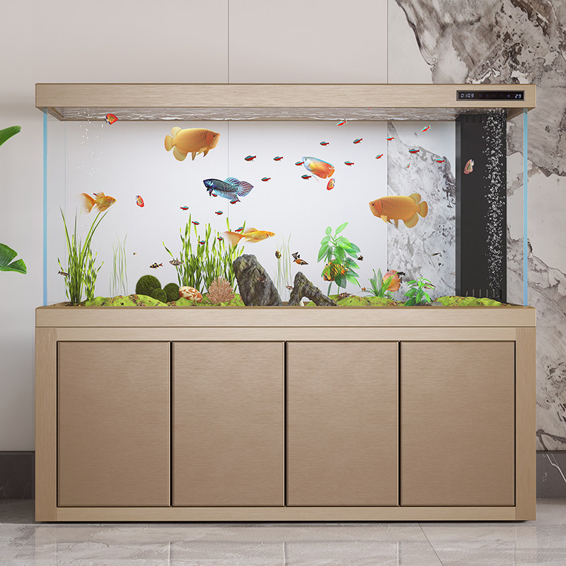 办公室鱼缸客厅家庭超白玻璃大底过滤器成套集成龙鱼缸2025全新定
