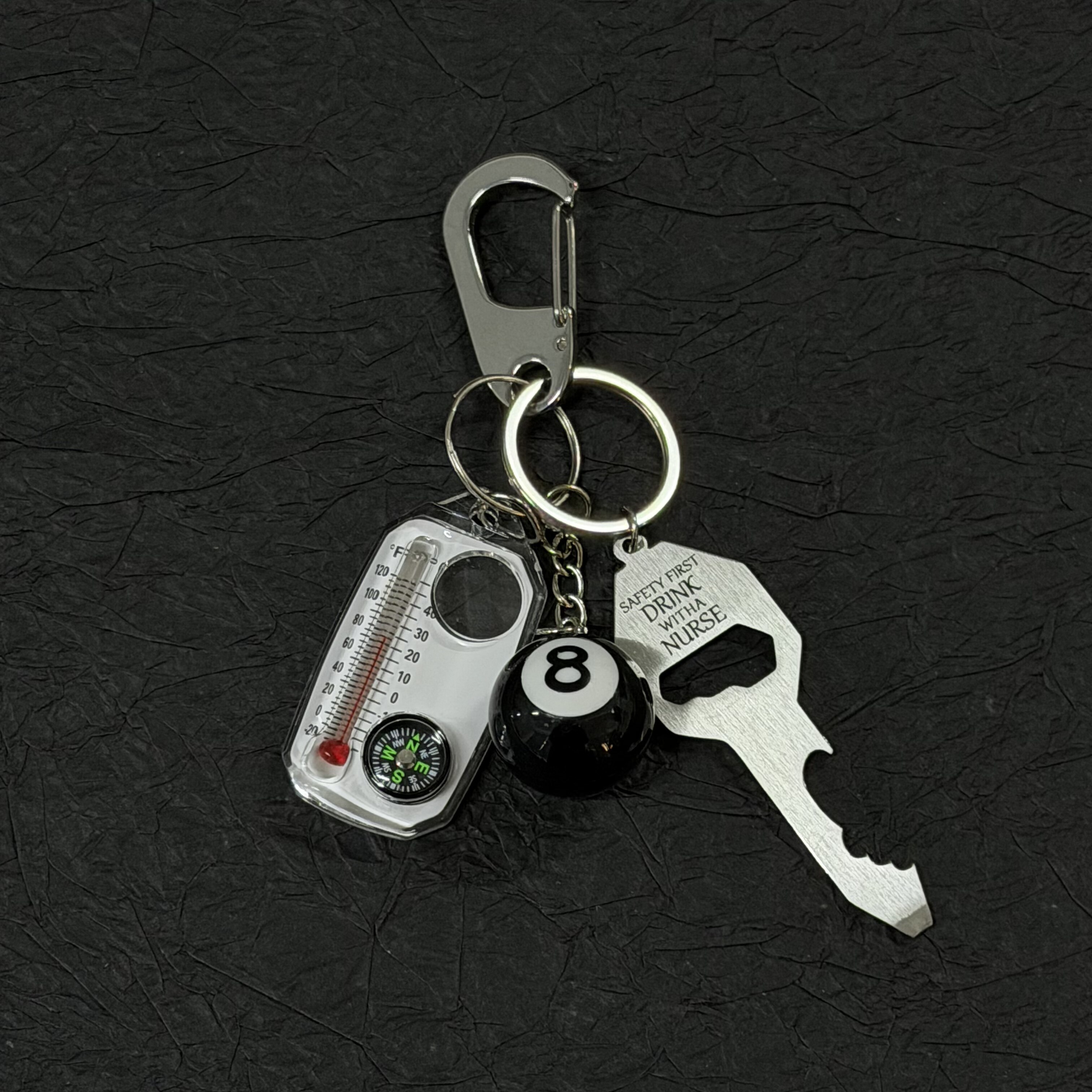 现货cleanfit金属钥匙扣挂件登山扣高级原创多功能腰间配饰指南针