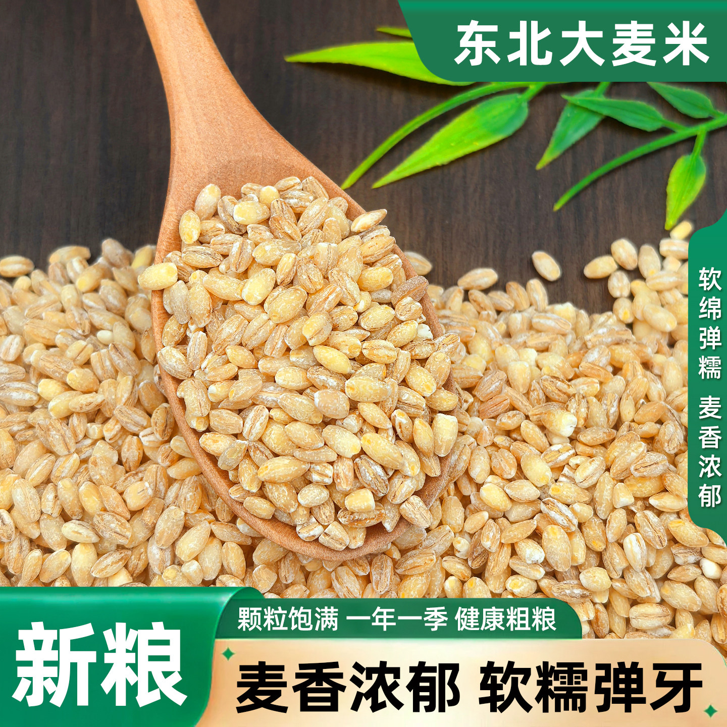 东北麦仁米农家新鲜大麦仁煮粥去皮麦仁大麦米八宝粥原料杂粮图片