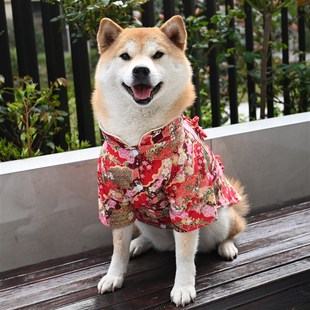 可穿 国风狗衣服 纯棉宠物猫咪v柯基泰迪柴犬衣服唐装 汉服装 四季