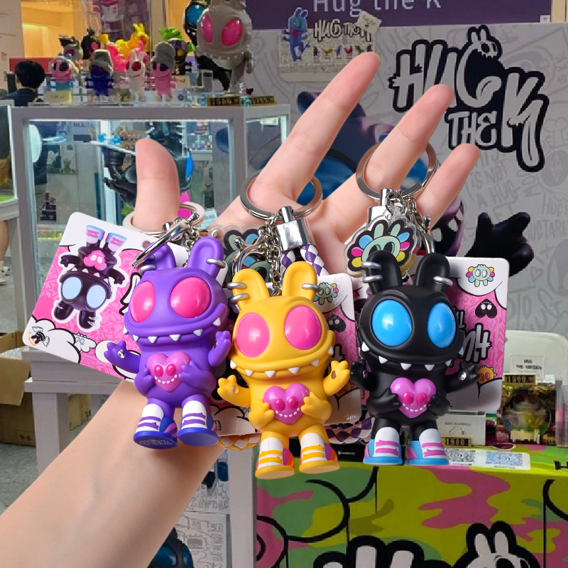 爱心跃动HUGTHEK呼格呼格钥匙扣挂件创意潮玩公仔卡通玩具手办