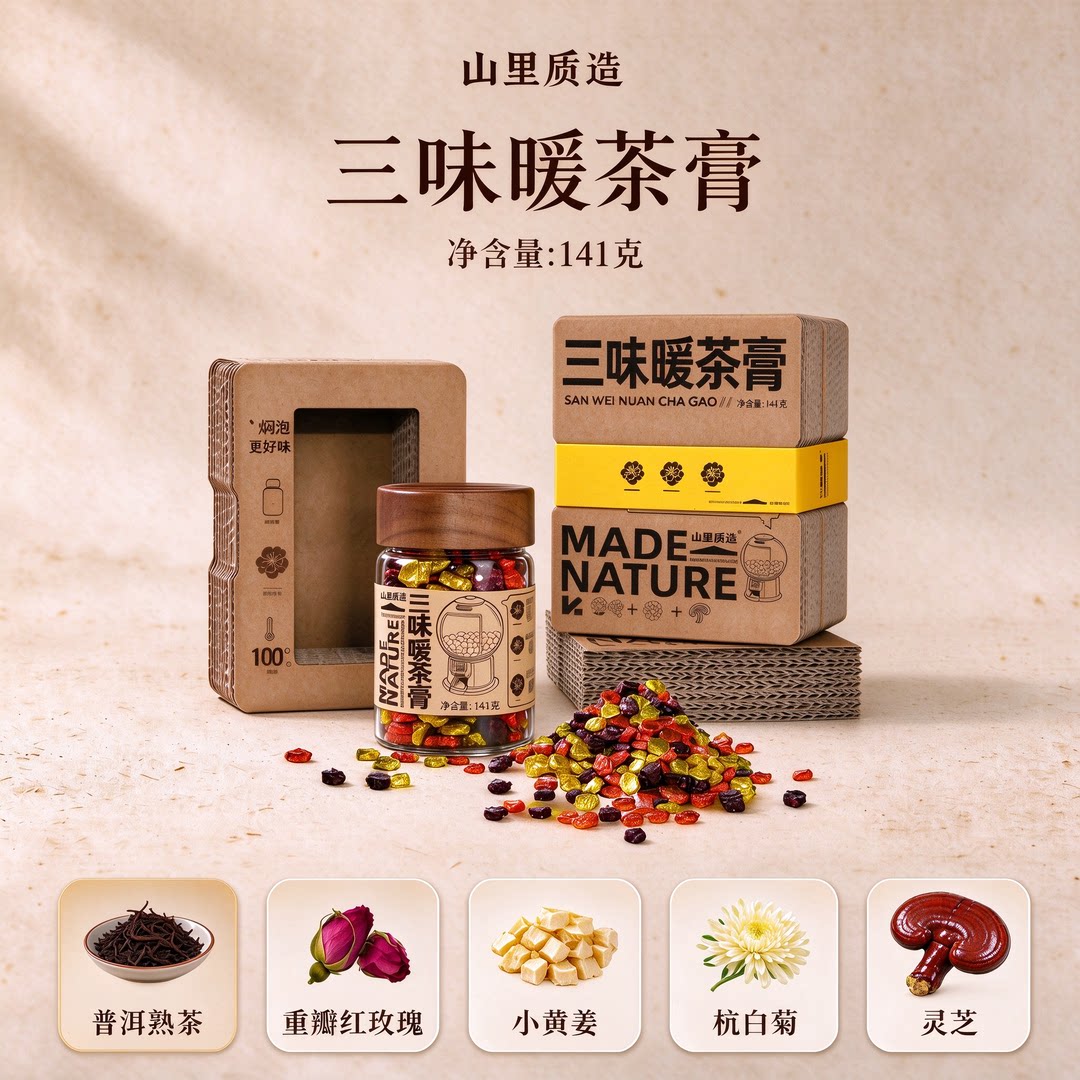 三味暖茶膏普洱熟茶清甜解腻