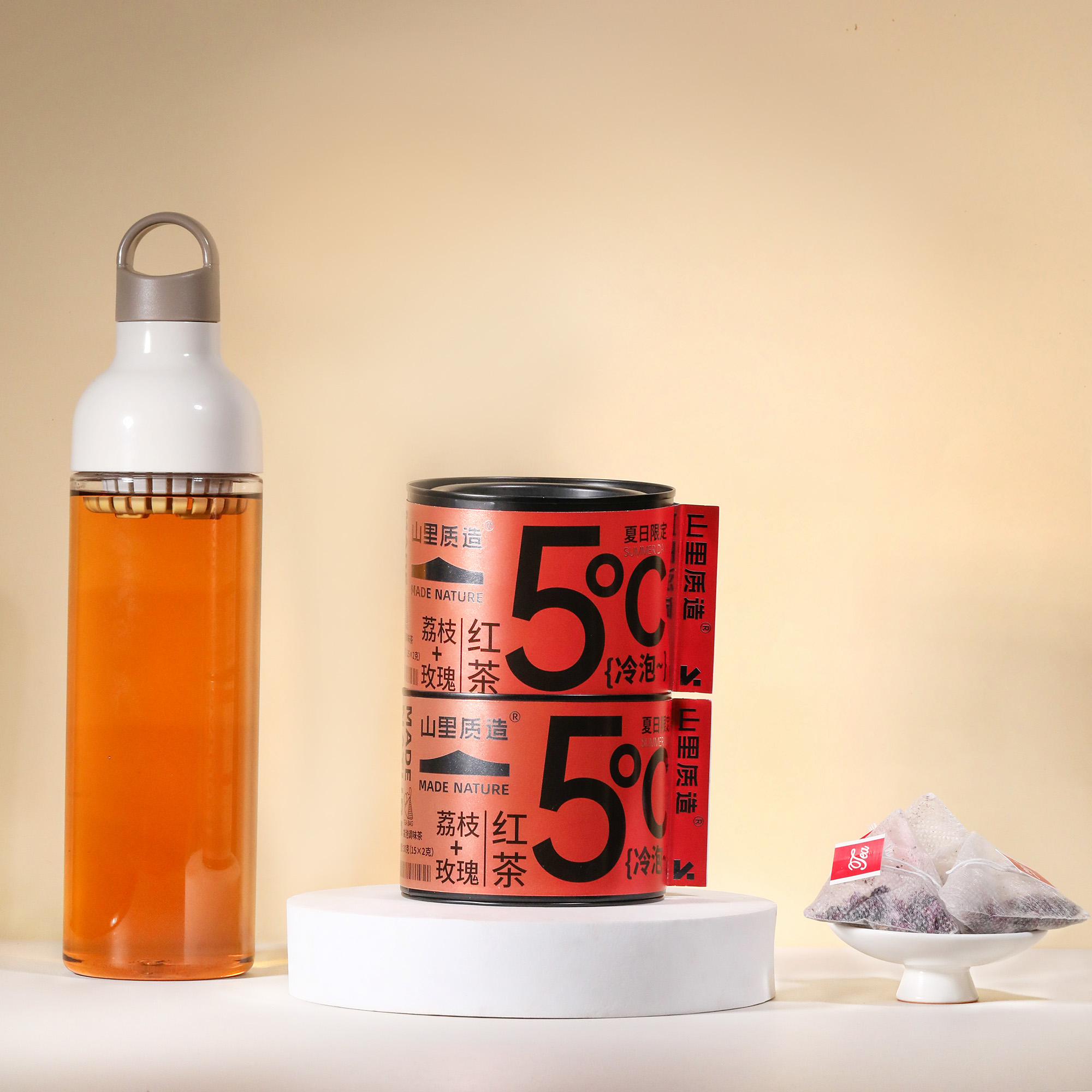 冷泡 茶组合 荔枝玫瑰红茶 椰子柠檬白茶 天然果茶香