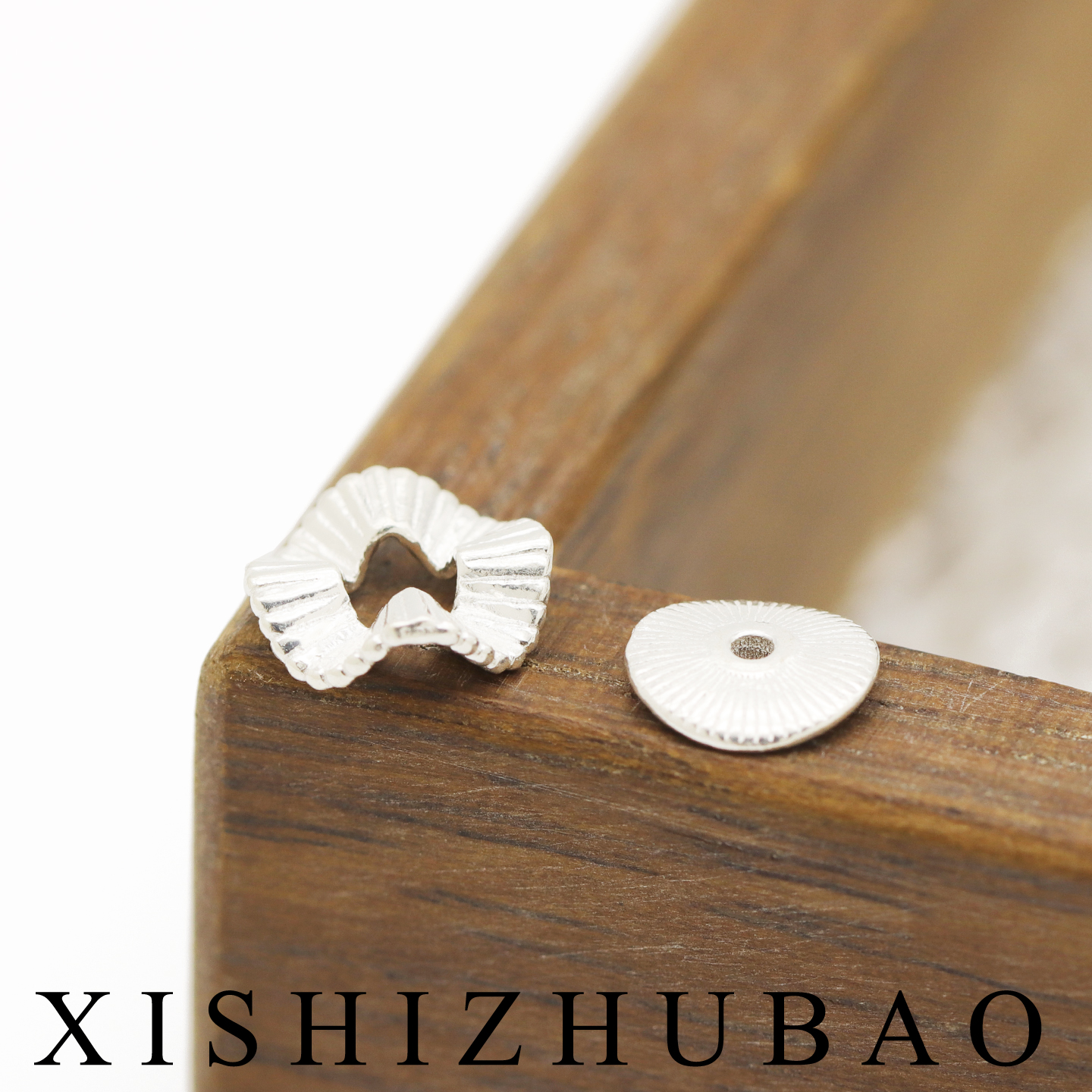 S999纯银不规则花边线条纹盘缠