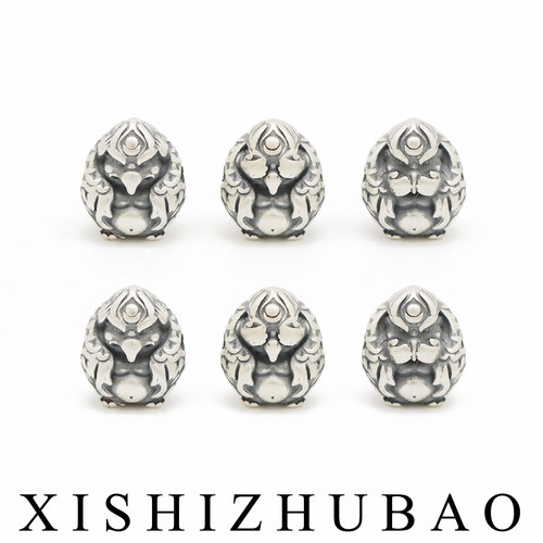 S999纯银复古做旧大鹏鸟隔珠