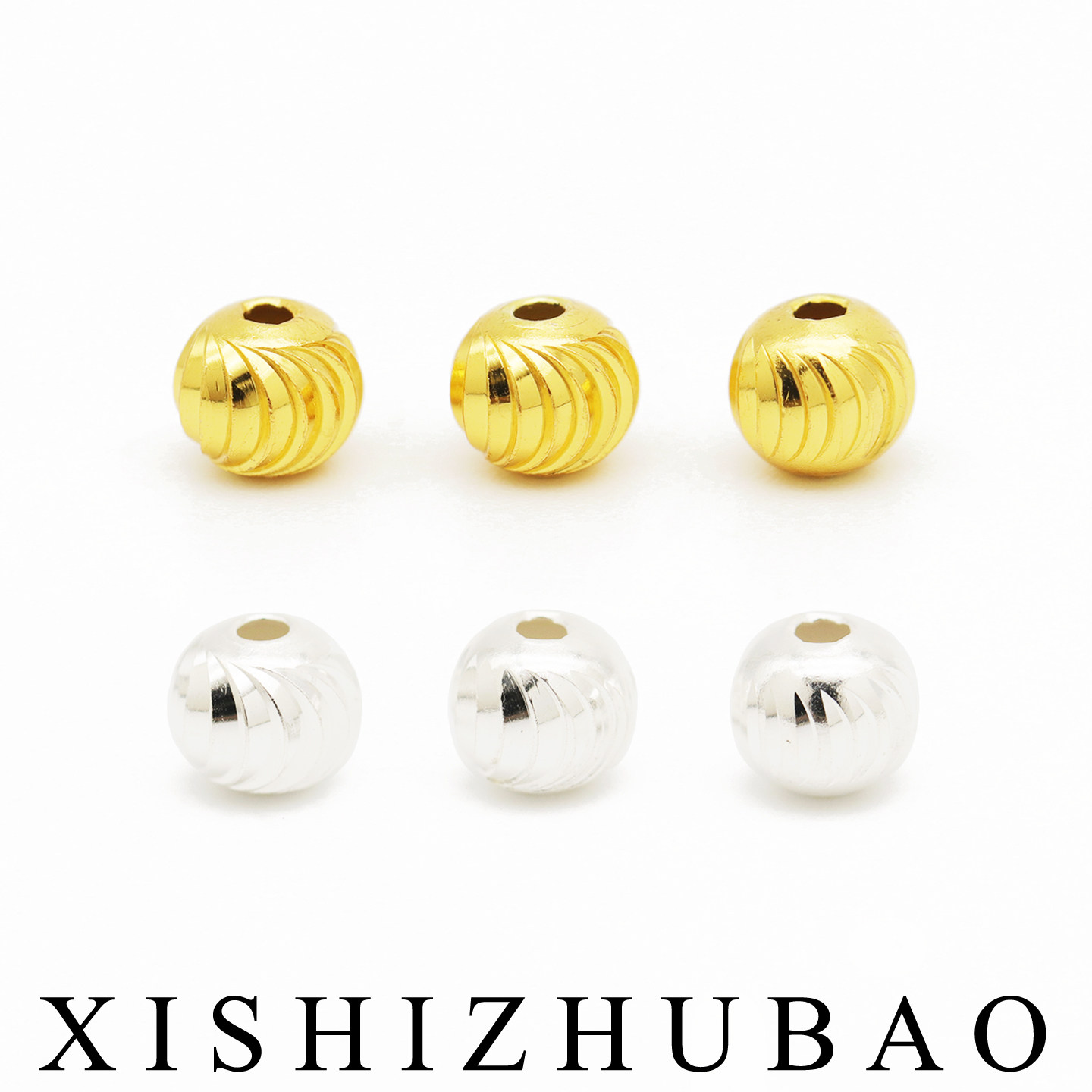 羲室S925纯银隔珠 电银镭射斜刀纹圆珠多尺寸银镀金DIY银手链配件,饰品/流行首饰/时尚饰品新,银饰配件,淘宝优惠券,粉丝福利购,淘宝优惠卷