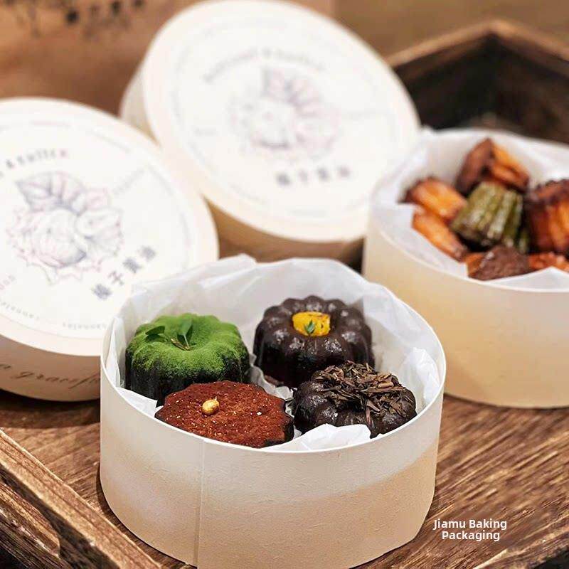 常温点心包装盒玛德琳可露丽贝果凤梨酥提拉米苏千层盒圆形蛋糕盒图片