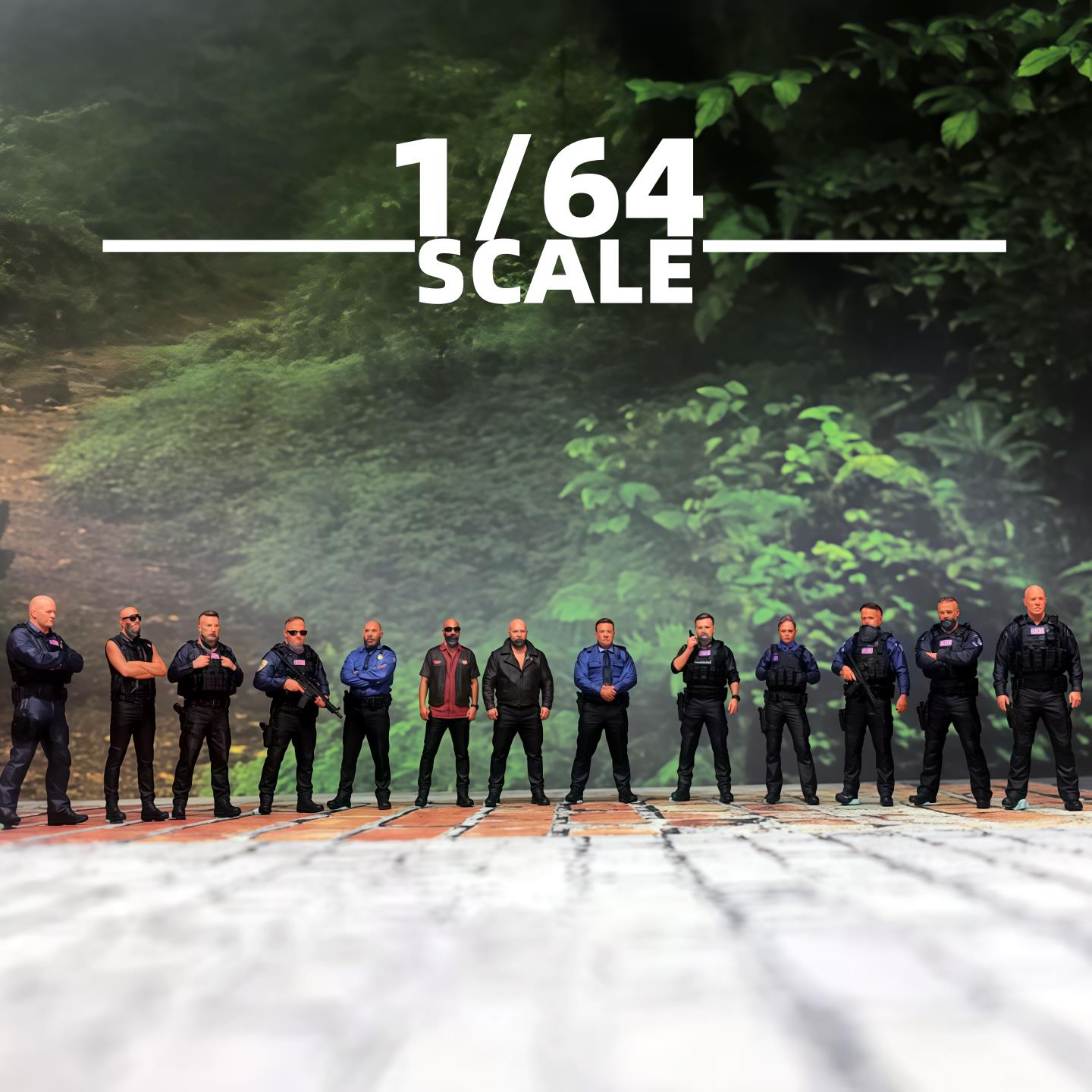 1/64微缩兵人美国警察暴徒便衣人偶模型沙盘场景小人摆件造景手办