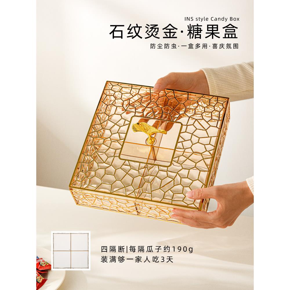 果盘家用客厅2024新款现代简约干果盒茶几零食收纳瓜子糖果坚果盘