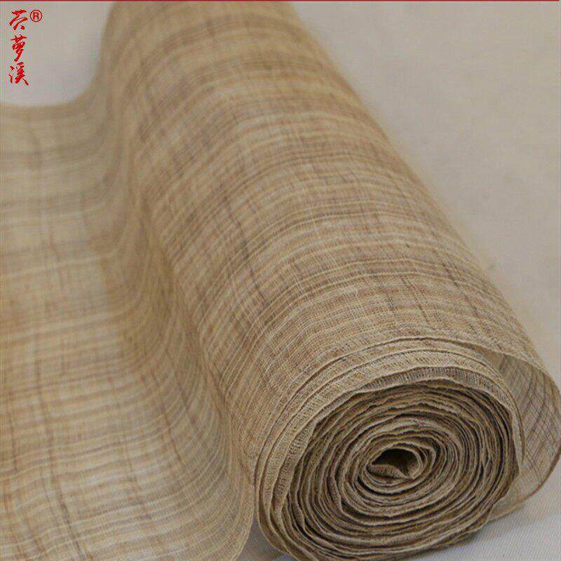 漆艺夏布苎麻布茶室门帘玄关隔断帘窗帘定制吊顶装饰手工diy布料