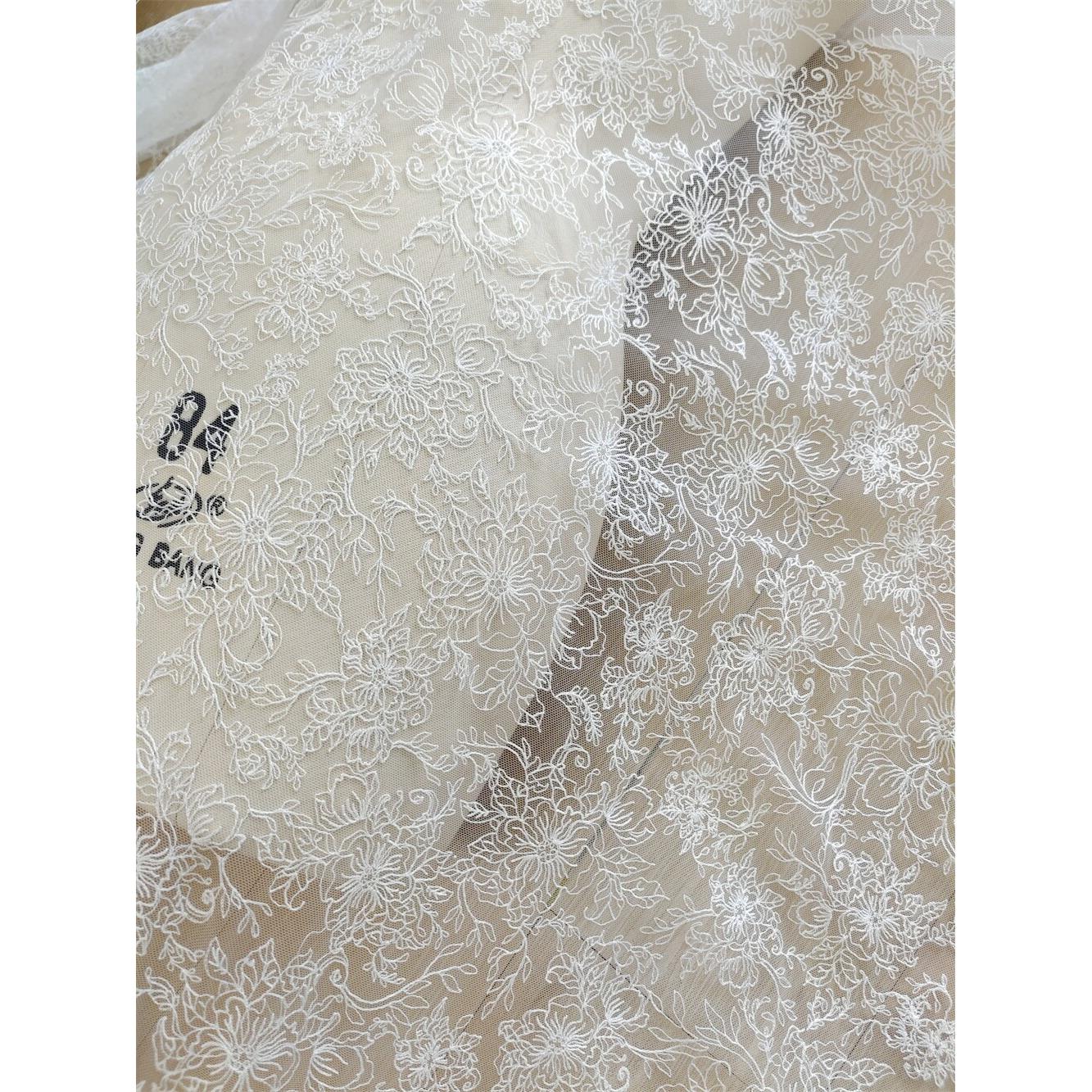 复古服装蕾丝布面料网纱刺绣diy手工花纹打底窗帘娃衣裙子婚纱